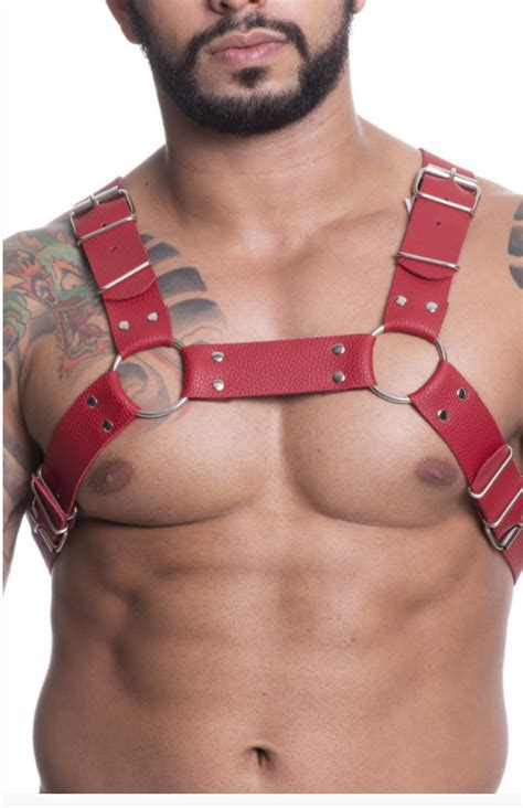 Arreio Harness Masculino Premium Regulagem Vermelho Lolla Sex Shop Loja Online Do Bem