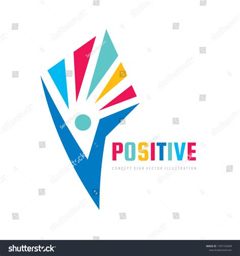 Positive Vector Logo Template Concept Illustration Stock Vector ...