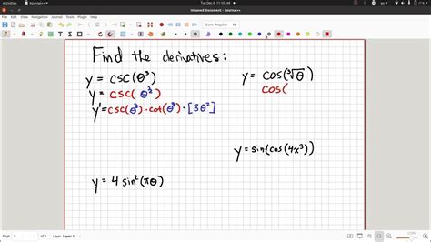 Chain Rule Examples With Trig Functions Youtube