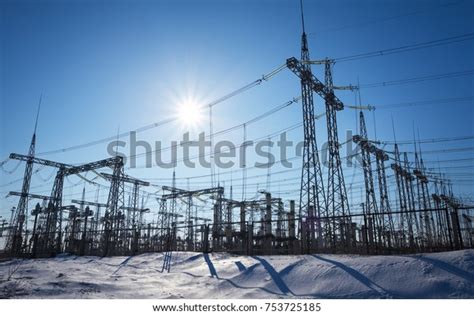 High Voltage Power Lines Winter Thermal 스톡 사진 753725185 Shutterstock