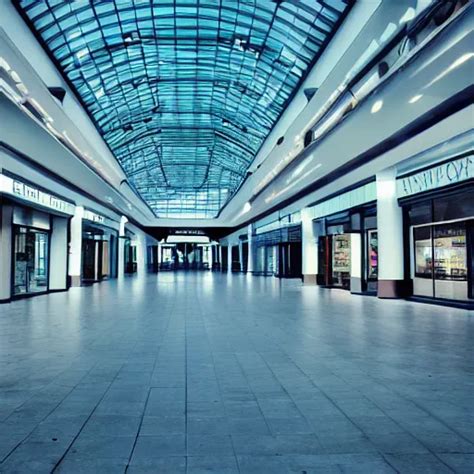 Empty Mall Dark Liminal Space Photograph Stable Diffusion