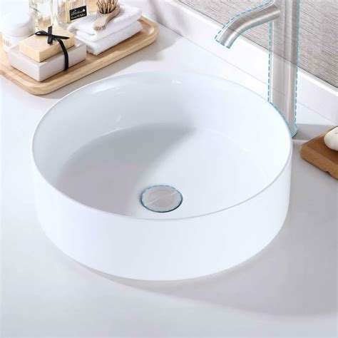 Modern Ceramic Vessel Sink Bathroom Round Porcelain Ceramic Sink Bowl ...