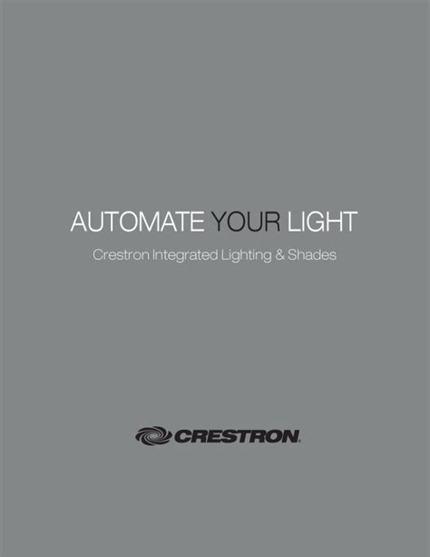 Brochure Automate Your Light Crestron Integrated Lighting