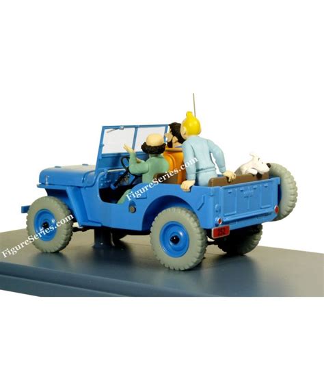 voiture tintin grand modèle aroutcheff la jeep willys mb bleue cj2a