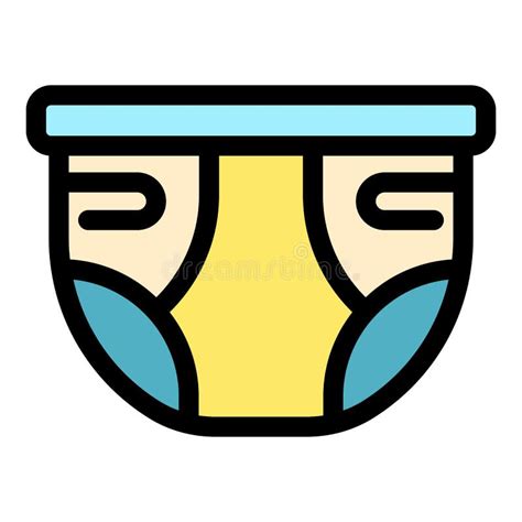 Baby Care Diaper Icon Color Outline Vector Stock Vector Illustration