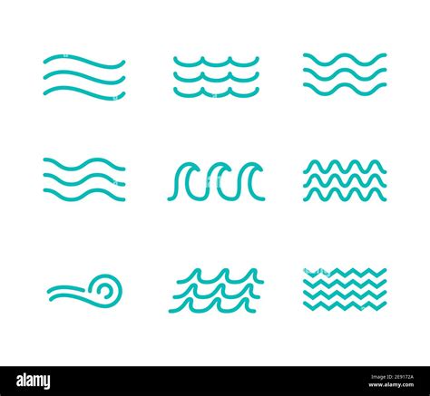 Wave Line Icon Water Vector Sea Flat Ocean Graphic Symbol Wave Minimal