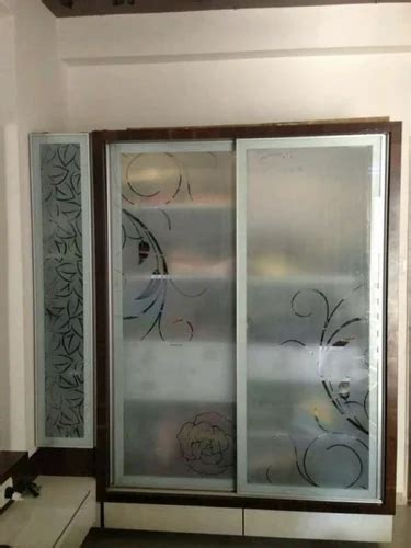 Rectangular Decorative Aluminium Profile Glass Modular Wardrobe Shutter