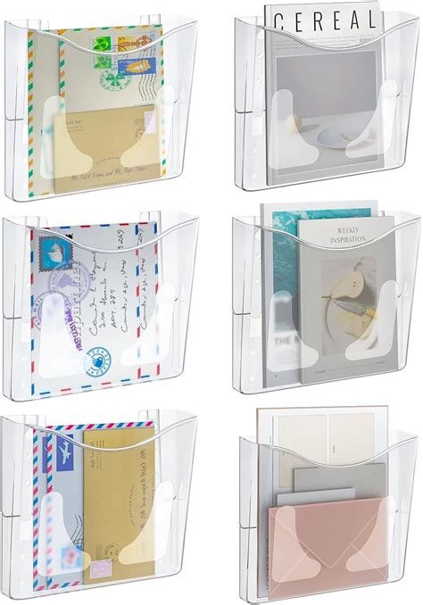 Amazon PAG 6 Pockets Wall File Holder Clear Acrylic Hanging File