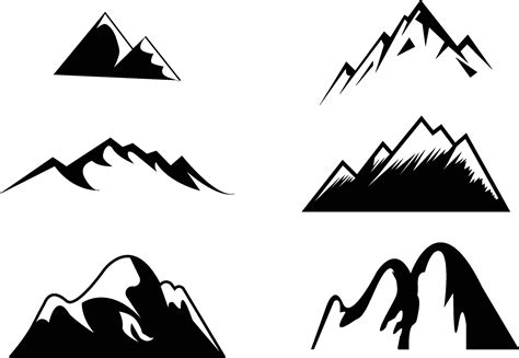 black and white mountain for logo 47522956 Vector Art at Vecteezy