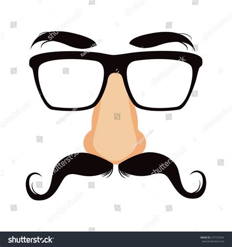 Funny Disguise Mask Glasses Big Fake Stock Vector (Royalty Free ...