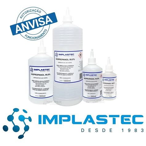 Lcool Isopropilico Puro Liquido Implastec Limpador De Uso