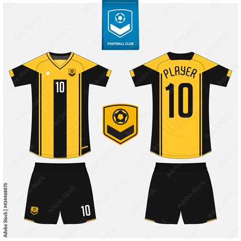 Yellow And Black Soccer Jersey Or Football Kit Mockup Template Design