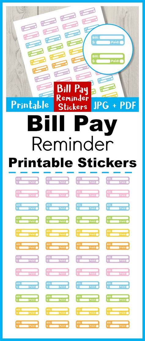 Pay Bill Stickers Bullet Journal Stickers Printable Planner Etsy