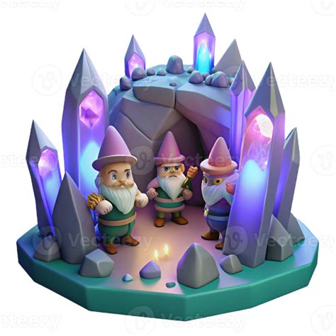 extraordinary creative vibrant minimalist A group of adventurous gnomes