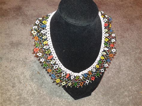 Native Seed Bead Bib Necklace Etsy