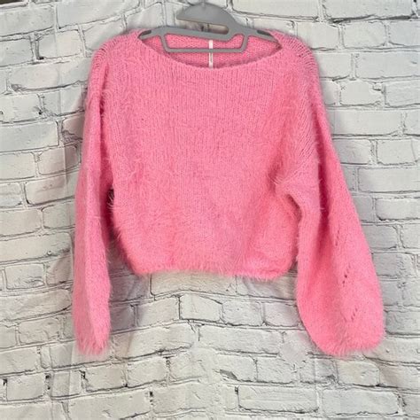 Anthropologie Sweaters Anthropologie Pink Fuzzy Sweater Poshmark