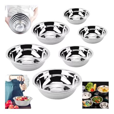 Pcs Tazon Bowl Ensaladera Mezclar Acero Inoxidable Cocina Meses Sin