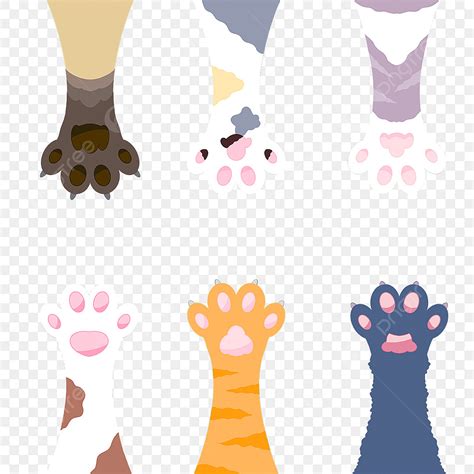 Cats Paw White Transparent Color Cartoon Cat Paw Cat Paw Cartoon