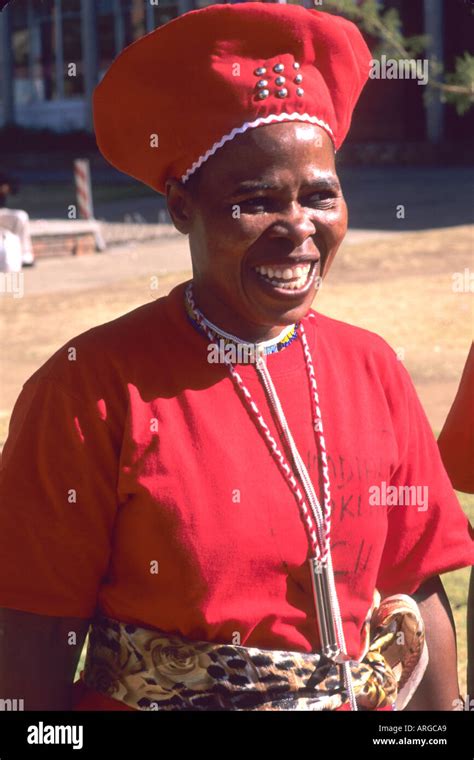 Colorful Woman In Native Zulu Tribe At Shakaland Center South Africa