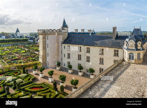 Castle château de Villandry central western France and its formal