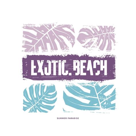 Exotische Strand Grafik T Shirt Design Vektor Illustration Premium Vektor