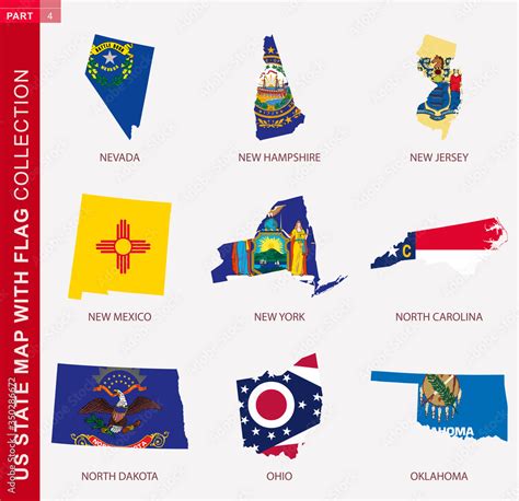 state maps  flag collection  usa map contour  flag