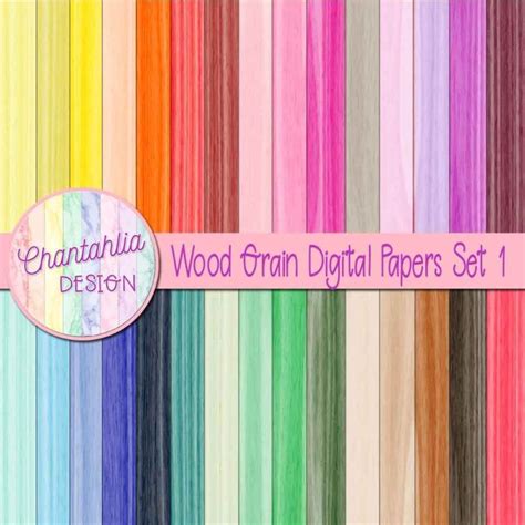 Wood Grain Digital Papers Set 1 Chantahlia Design