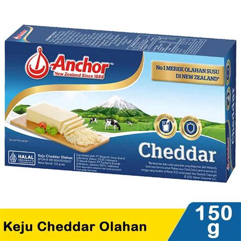 Jual Anchor Cheddar Block Cheese 150g Keju Cheddar Asli New Zealand