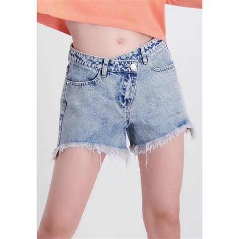 Bench Ykk Women S High Waist Acid Wash Shorts Shopee Philippines