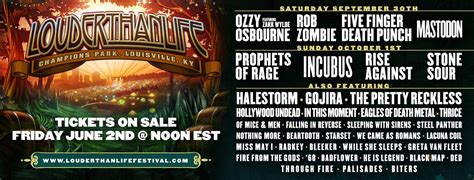 Louder Than Life Festival Lineup Announced With Ozzy Osbourne Prophets