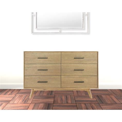 Corrigan Studio Cid Allie 53 Inch Modern Dresser 6 Drawers Solid