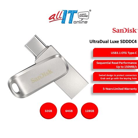 Sandisk Sdddc4 Ultra Dual Drive Luxe Usb Type C Flash Drive 32gb64gb