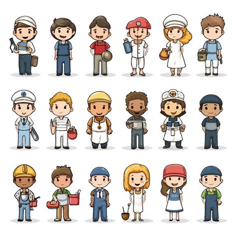 Premium Vector Vector Illustration Material People Set Of Various