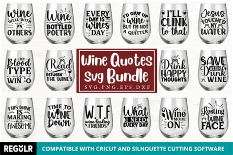 Wine Quotes Svg Bundle Graphic By Regulrcrative Creative Fabrica