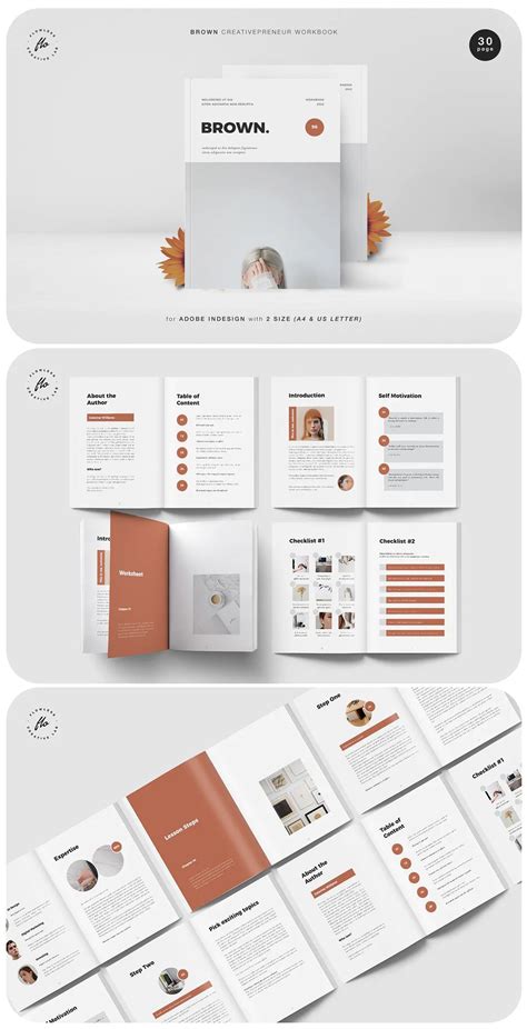Workbook Template Indesign Indd Book Design Templates Booklet Design