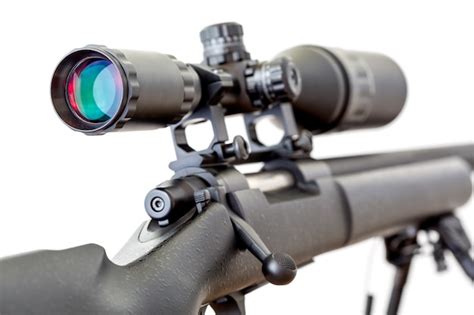 Premium Photo Scope With Sniper Rifle On White Background