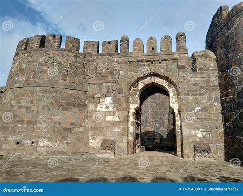 Devgiri Fort Entry Gate of Grate Fort Stock Image - Image of created ...