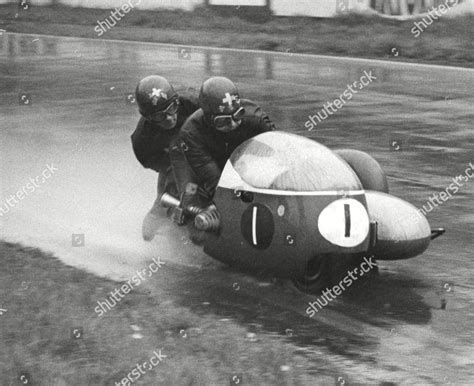 Fritz Scheidegger Wins Sidecar Race Oulton Editorial Stock Photo