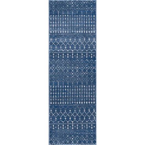 Nuloom Blythe Modern Moroccan Trellis Ft X Ft Dark Blue Runner