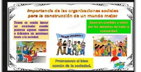 Afiche Sobre La Importancia De Las Organizaciones Sociales Para La