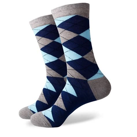 New Style Colorful Argyle Sock Mens Combed Cotton Socks Brand Man Dress Knit Socks Wedding