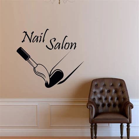 Nail Salon Vinyl Wall Decal Manicure Nail Polish Fashion Woman Girls Wall Stickers Murals Beauty