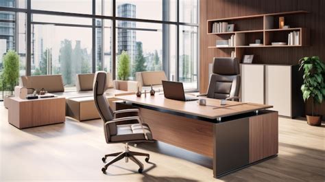 Premium Photo | An executive office with a modern ergonomic desk