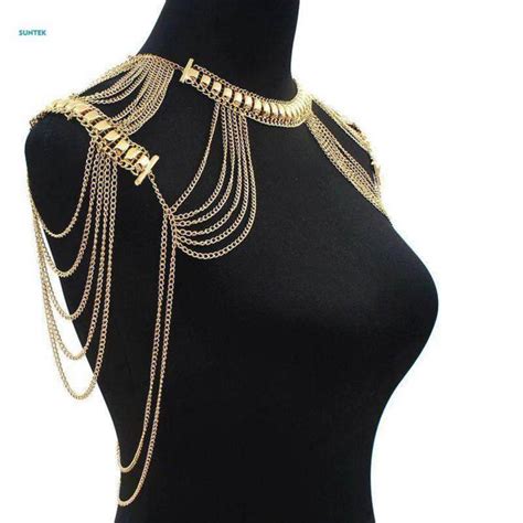 Pretty Statement Harness Necklace Tassel Shoulder Body Chain Bikini Jewelry Daraz Bd
