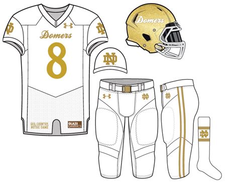 Notre Dame Football Uniform Concept: Domers | Football uniform, Notre ...