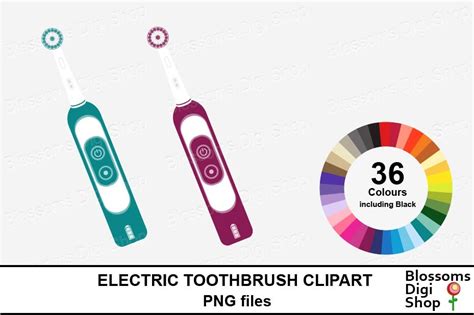 Electric Toothbrush Sticker Clipart Graphic by BlossomsDigiShop · Creative Fabrica