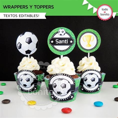 F Tbol Wrappers Y Toppers Para Cupcakes Toppers Para Cupcakes