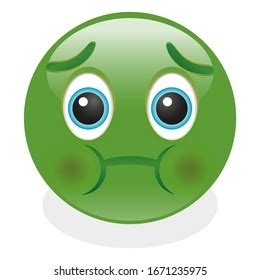 Green Disgusted Emoji Emoticon Vector