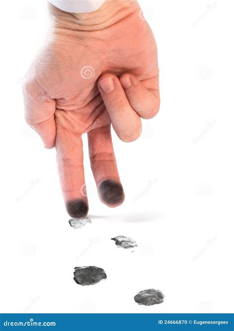 Fingerprints As A Footprints Metaphor Of Evidence Stock Photo Image