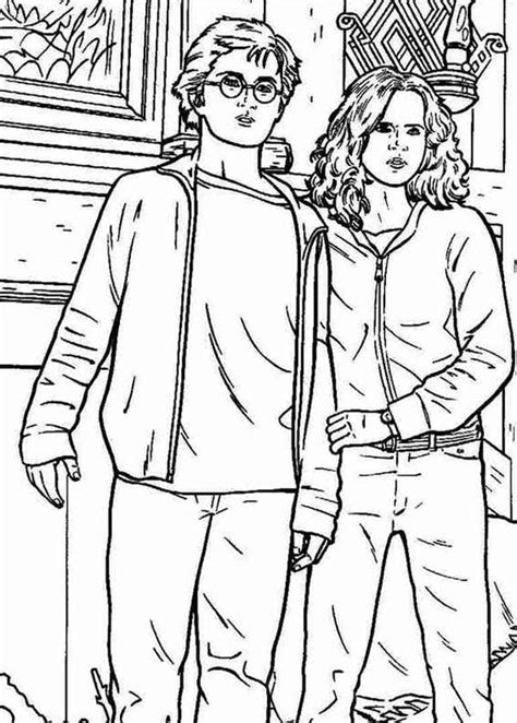 Harry Potter And Hermione Granger Coloring Page